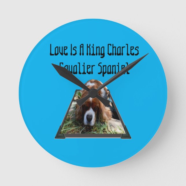 Cavalier Spain Popout Art, Wall Clock Rund Klocka (Framsida)