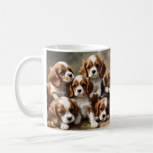 Cavalier Spain Puppies bara för att späda ut. Kaffemugg