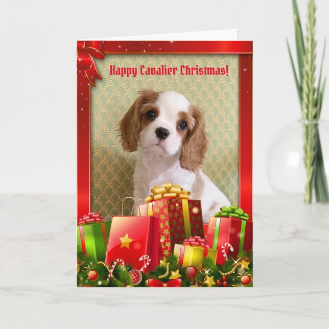 Cavalier Spain Puppy Julkort Kort (Framsida)