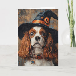 Cavalier Spaniel Halloween Helgkort