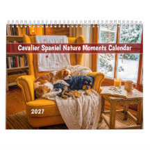Cavalier Spaniel Naturliga Ögonblick Kalender