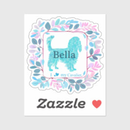 Cavalier Sticker – Personalized Pastel Blue Gift Klistermärken