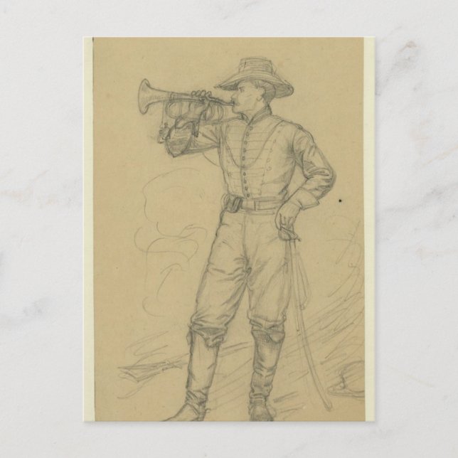 Cavalry Bugler Vykort (Framsida)