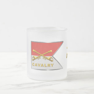 Cavalry Crossed Sabers Guidon Frostad Glasmugg