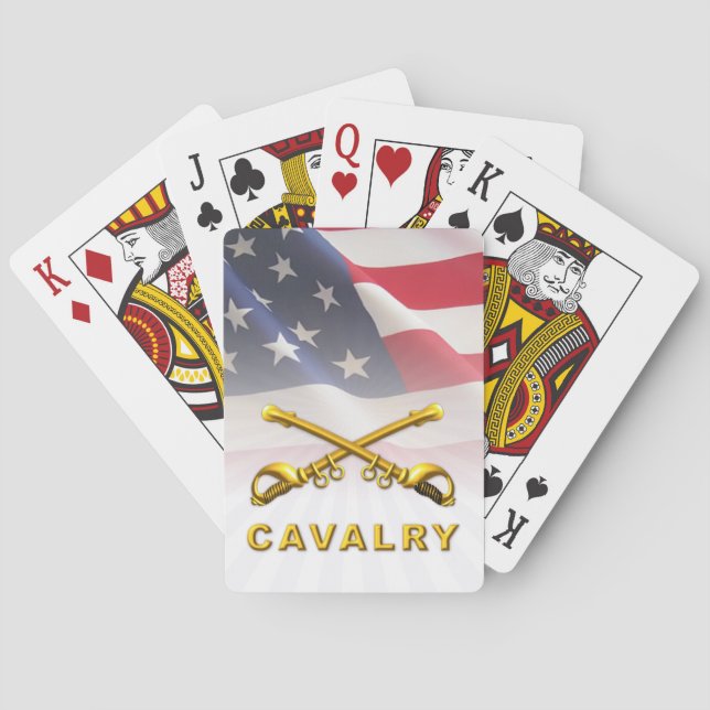 Cavalry Sabers American Flagga Casinokort (Baksidan)