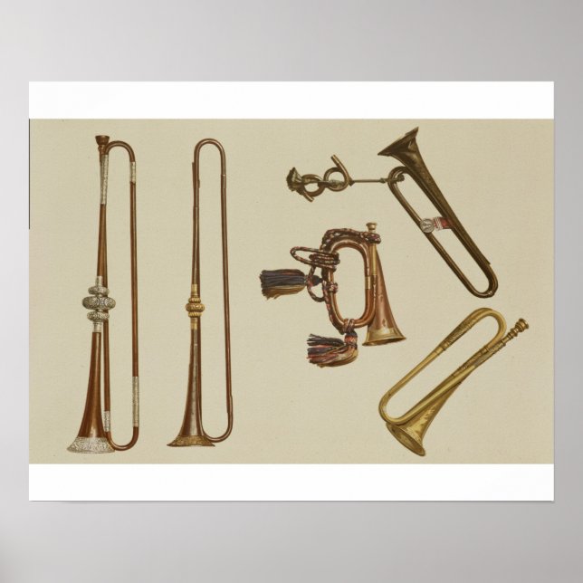Cavalry trumpet, en buggel, en gylt trumpet tillve poster (Framsidan)
