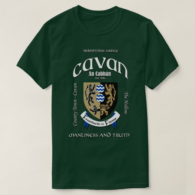 Cavan Ireland Vapensköld Jackar av Arm T Shirt (Design framsida)