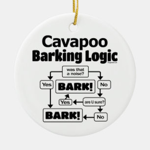 Cavapoo Barking Logic Julgransprydnad Keramik