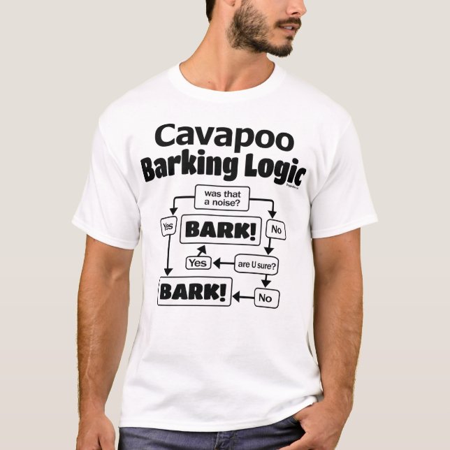 Cavapoo Barking Logic T Shirt (Framsida)
