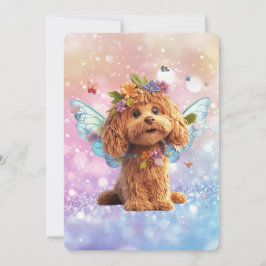 Cavapoo Cavoodle Ängel Älva Födelsedag Inbjudningar