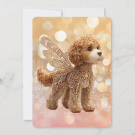 Cavapoo Cavoodle Ängel Fe Birthday Inbjudningar