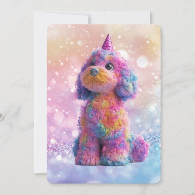 Cavapoo Cavoodle Födelsedag Inbjudningar (Framsida)