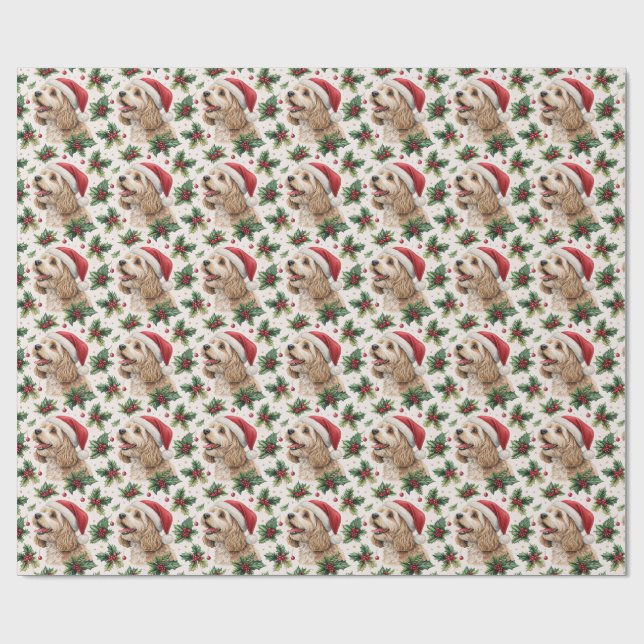 Cavapoo Christmas Wrapping Paper Presentpapper (Platt)
