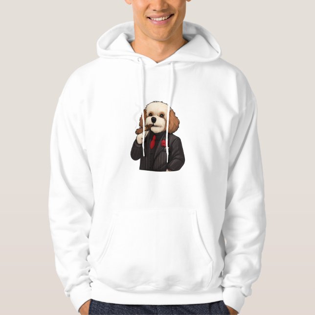Cavapoo Don – Funny Mafia Dog Hoodie (Framsida)