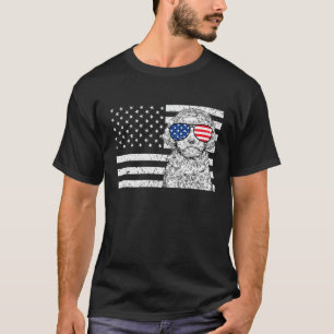 Cavapoo Doodle Hund 4:e juli amerikanska Flagga Pa T Shirt