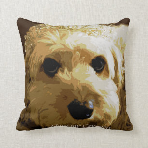 Cavapoo eller Cockapoo konst dämpar 41 cm x 41 cm Kudde