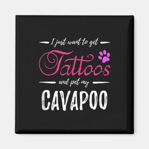 Cavapoo Hund älskare Tattoo Rolig hund Mamma Gift Magnet