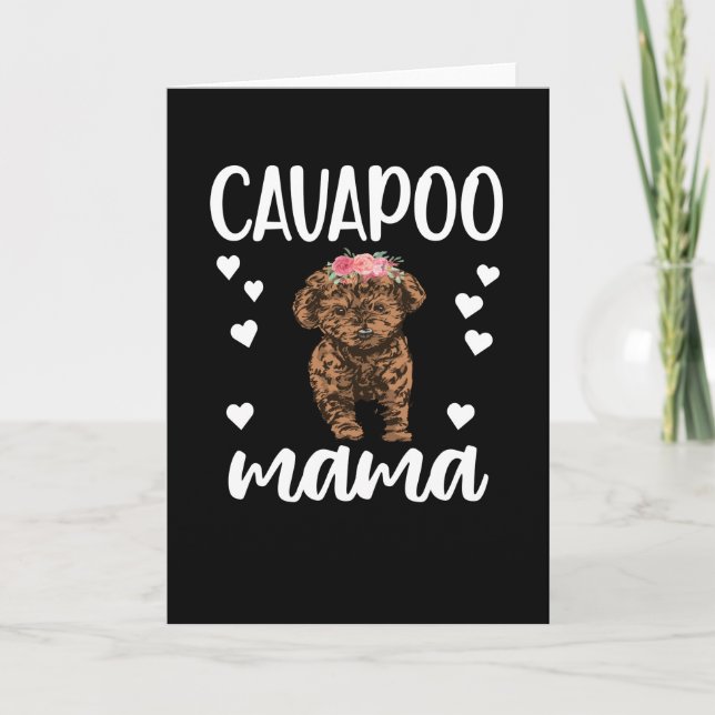 Cavapoo Hund Mamma Cavoodle Hund älskare Cavapoo M Kort (Framsida)
