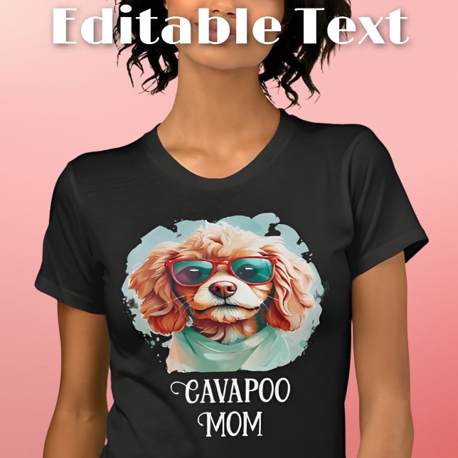 Cavapoo Hund Mamma Sunglasses T Shirt (Skapare uppladdad)