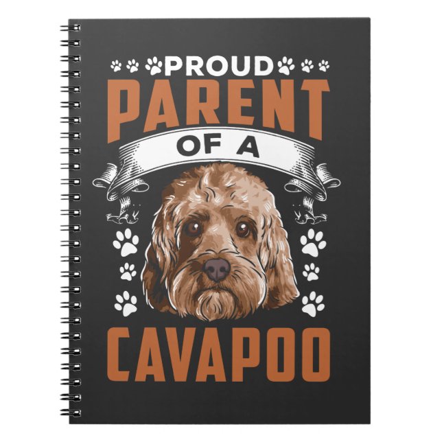 Cavapoo Hund Parent Cute Puppy Owner Anteckningsbok (Framsidan)