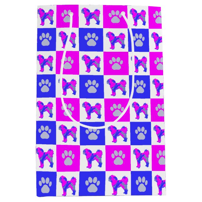 Cavapoo Hund & Tass Hot Pink & Blå (Framsidan)