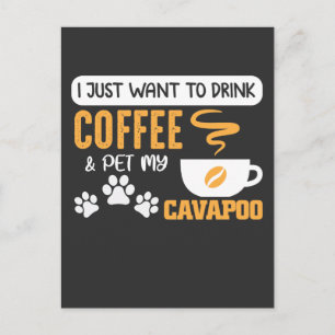 Cavapoo Hundägare Coffee Bean Drinker Vykort