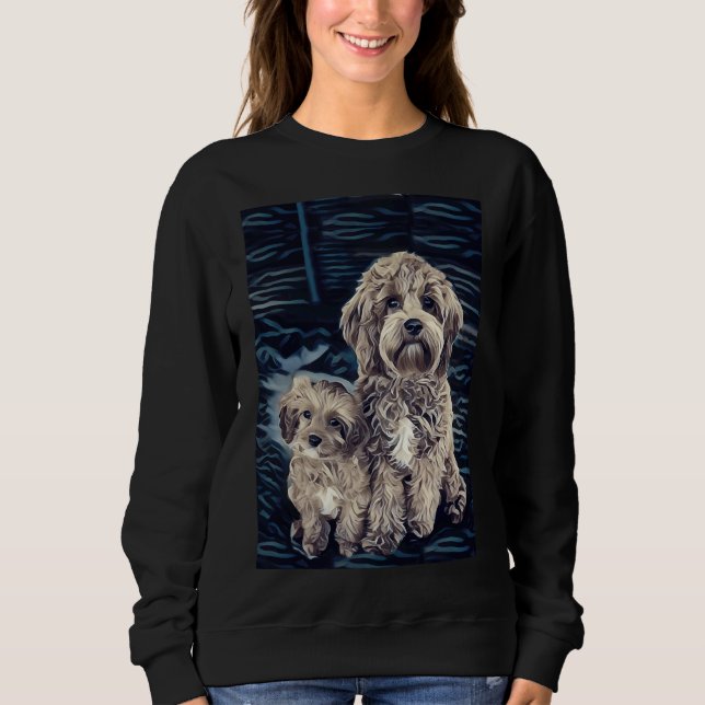 Cavapoo Hundar Adworthy Pet Pudel Cute Puppy T Shirt (Framsida)