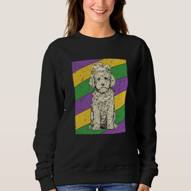 Cavapoo Jester Mardi Gras Doodle Dog Mom or Dad T Shirt (Framsida)