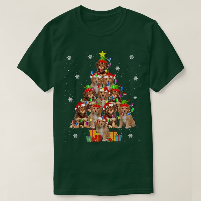 Cavapoo Julgran Funny Santa Cavoodle Hund Xm T Shirt (Design framsida)