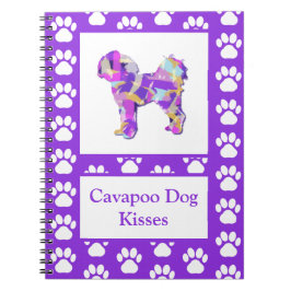 Cavapoo Kisses Cute Hund Silhouette PPY&B Anteckningsbok