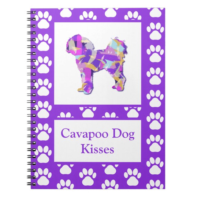 Cavapoo Kisses Cute Hund Silhouette PPY&B Anteckningsbok (Framsidan)