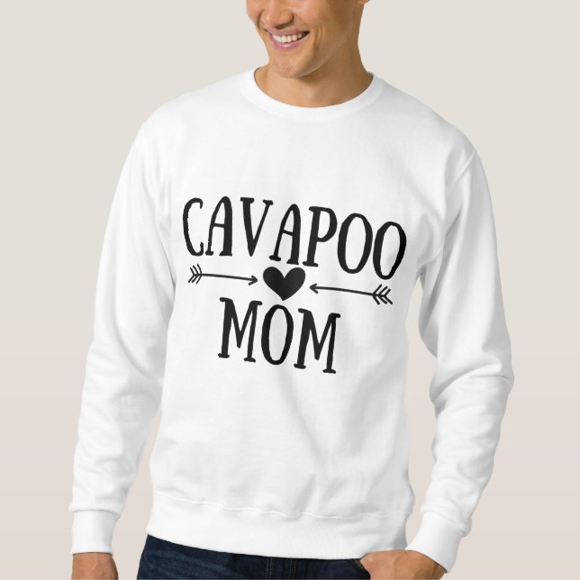 Cavapoo Mamma Funny Cavapoos Gifts for Women Hund  Lång Ärmad Tröja (Framsida)