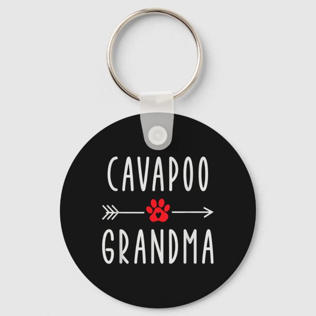 Cavapoo Mormor Roligt Present För Hundälskare Cava Nyckelring (Framsida)