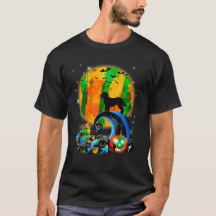 Cavapoo och Gult Måne Halloween Rolig hund Älskare T Shirt