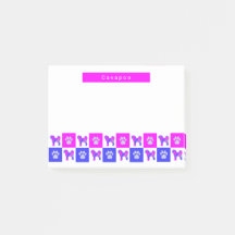 Cavapoo Silhouette Hund & Tass Shock rosa & Blue