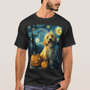 Cavapoo Söt Hund Halloween Jack O Lantern Pumpa T Shirt