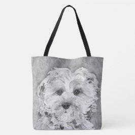 Cavapoo valp "Ollie". Tygkasse