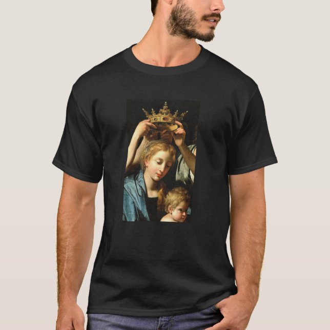Cavarozzi With Angels Christian Renaissance Painti T Shirt (Framsida)