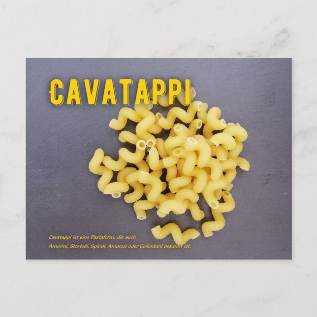 Cavatappi Italienisches Restaurant Rezept zutat Vykort (Framsida)