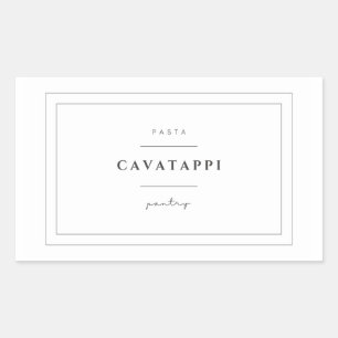 Cavatappi Pasta Food Label Stickers Rektangulärt Klistermärke