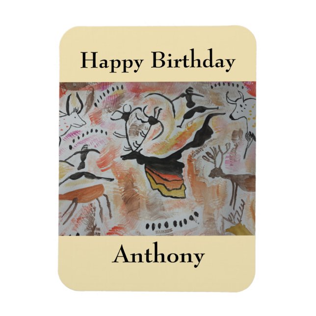 Cave Art Abstrakt Birthday Magnet (Vertikal)