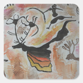 Cave Art-Abstrakt Fyrkantigt Klistermärke