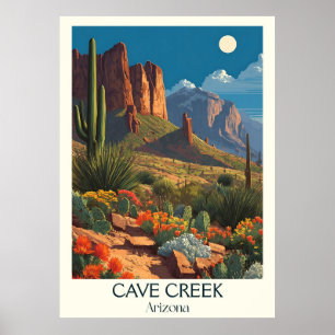 Cave Bäck Arizona Vintage resor Poster Retro S