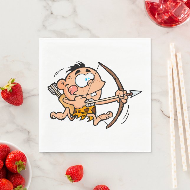 Cave Boy with Bow and Arrow Pappersservett (Skapare uppladdad)