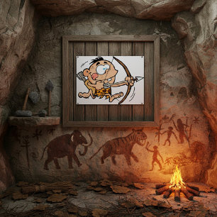 Cave Boy with Bow and Arrow Poster