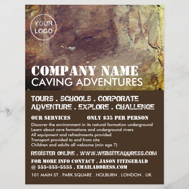 Cave, Cave, Äventyr Reklamflygare Reklamblad (Framsidan)
