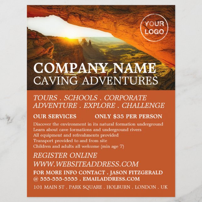 Cave, Cave, Äventyr Reklamflygare Reklamblad (Framsidan)