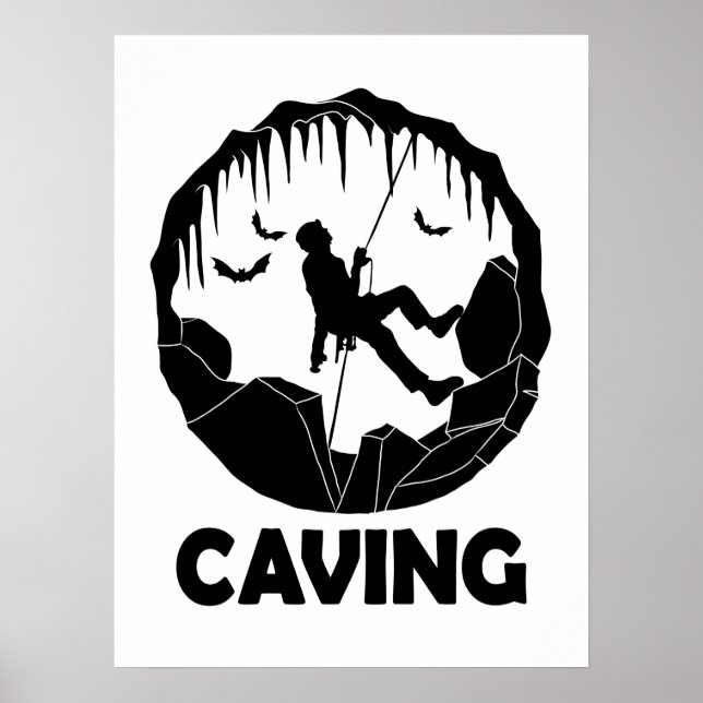 Cave - Cave Spelunking Speleology Poster (Framsidan)