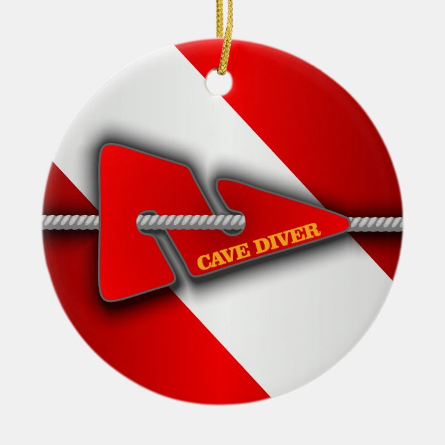Cave Diver (linjemarkör) Julgransprydnad Keramik (Framsidan)