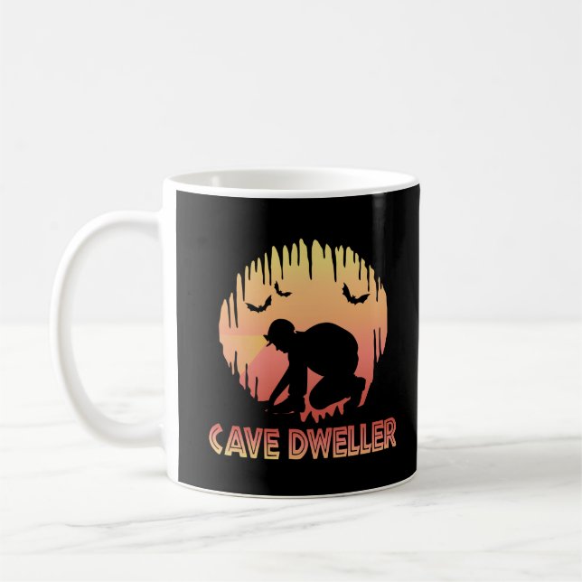 Cave Dweller - Caver Spelunking Speleology Kaffemugg (Vänster)